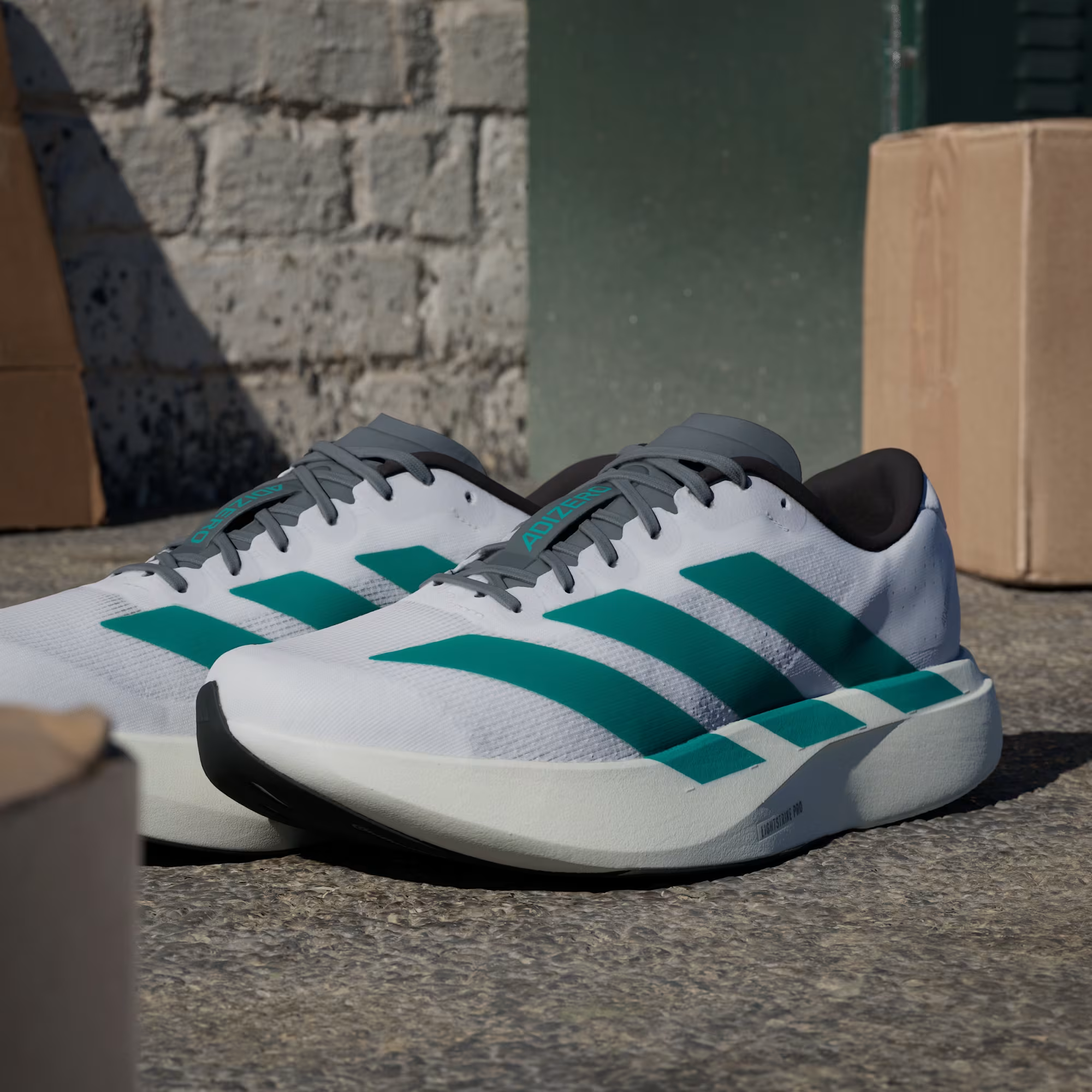 Adidas Adizero Evo SL 'Cloud White/Pure Teal/Grey Four'