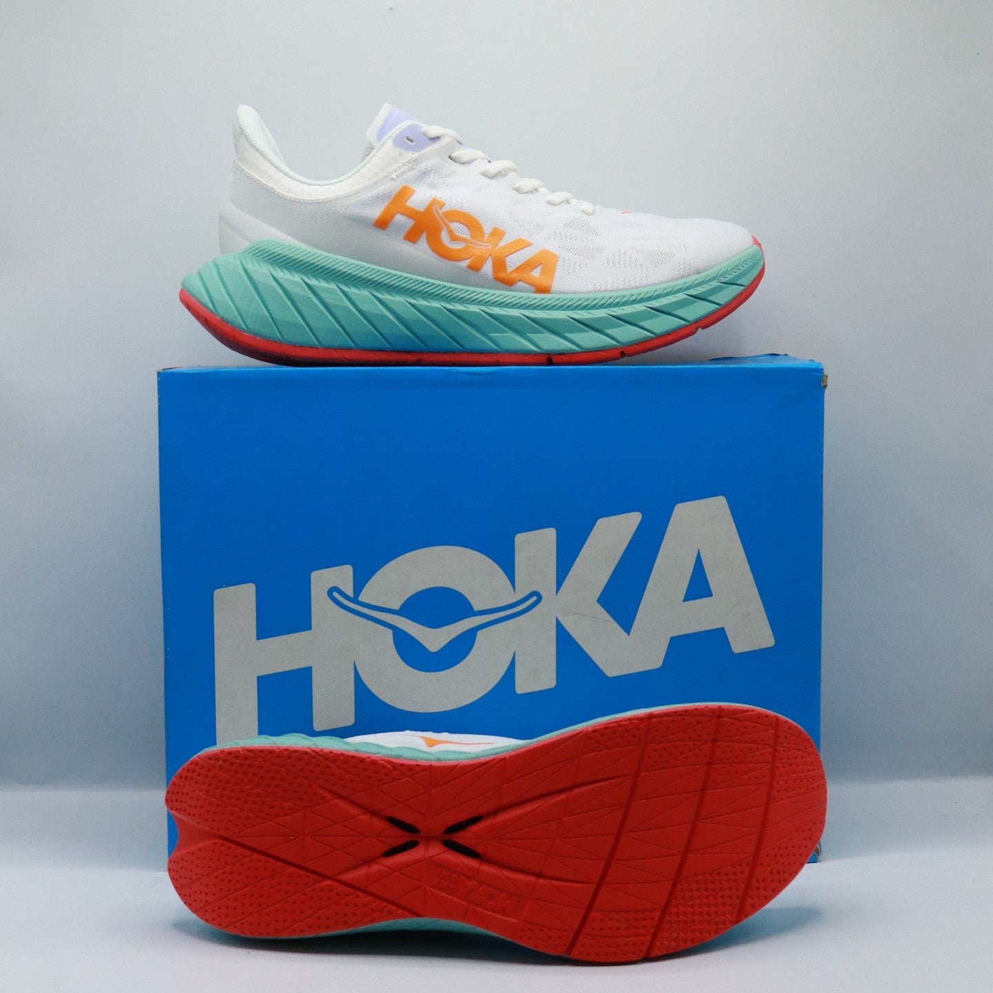 Hoka Carbon X2 'White/Blazing Orange'