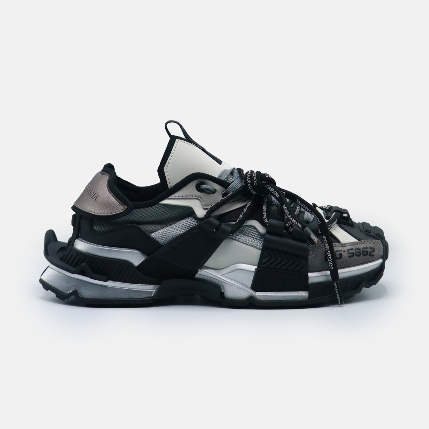 D&G Mixed Materials Space Sneaker 'Black/Silver'
