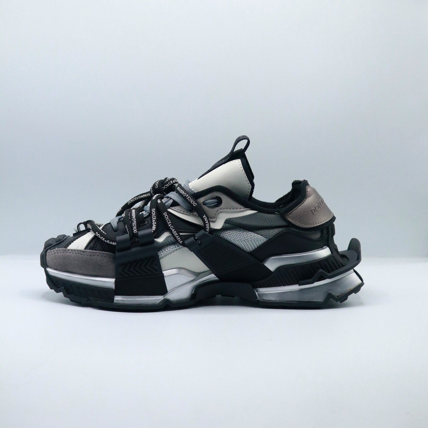 D&G Mixed Materials Space Sneaker 'Black/Silver'