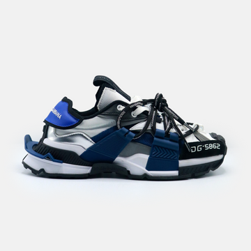 D&G Mixed Materials Space Sneaker 'Blue/Silver'