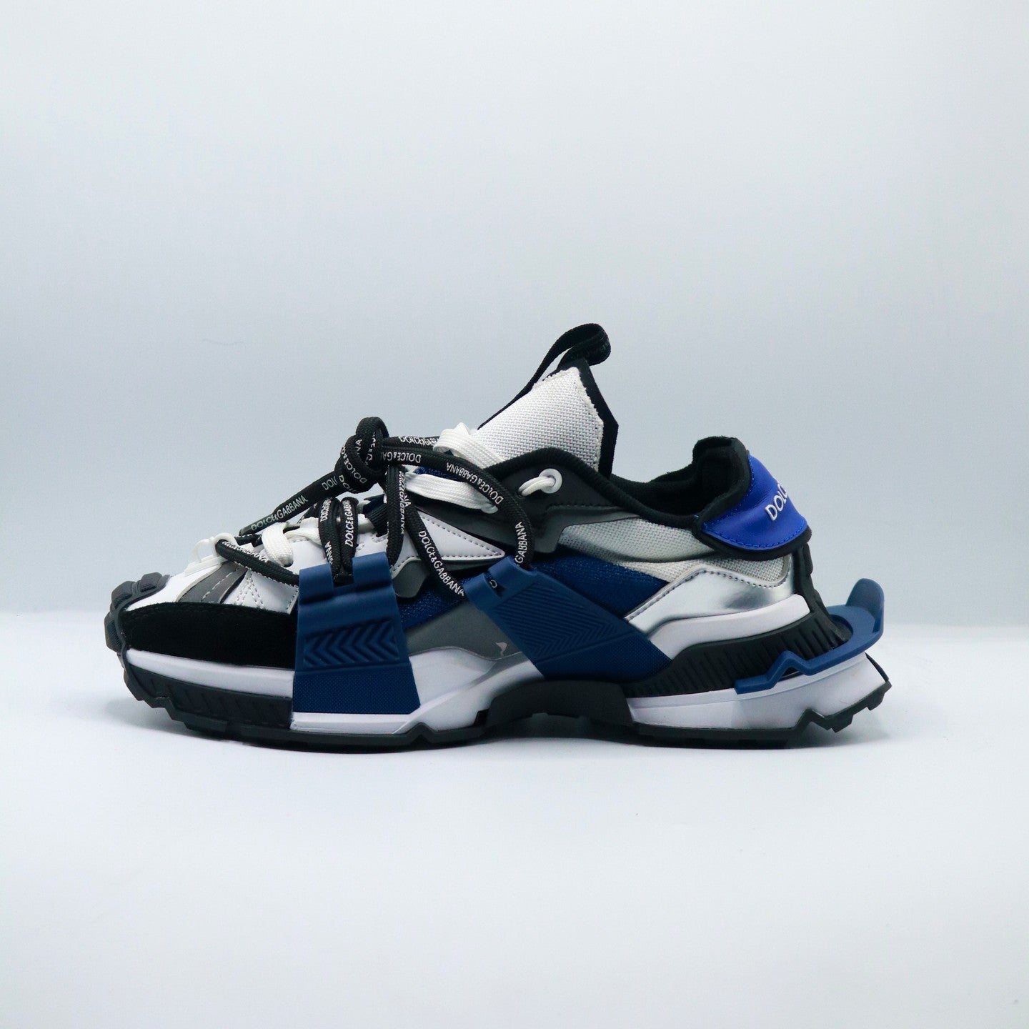 D&G Mixed Materials Space Sneaker 'Blue/Silver'