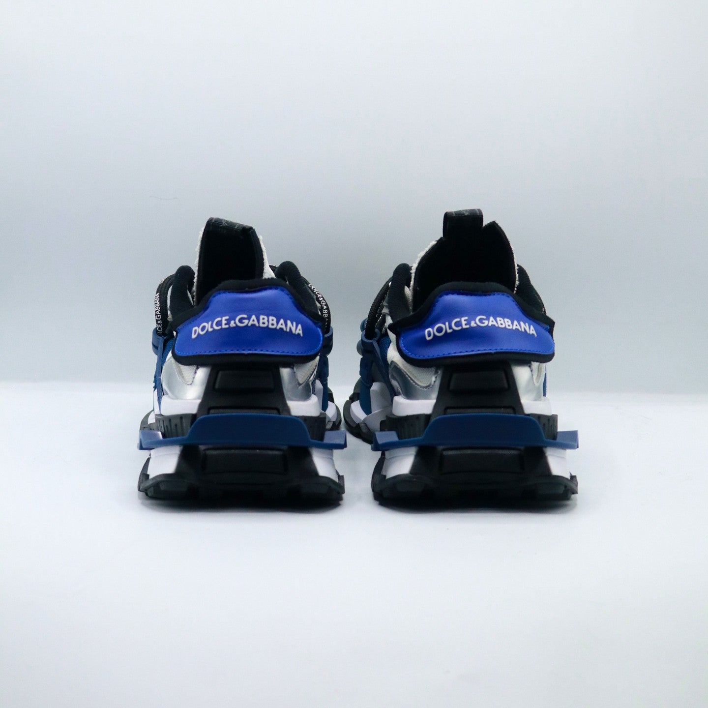 D&G Mixed Materials Space Sneaker 'Blue/Silver'