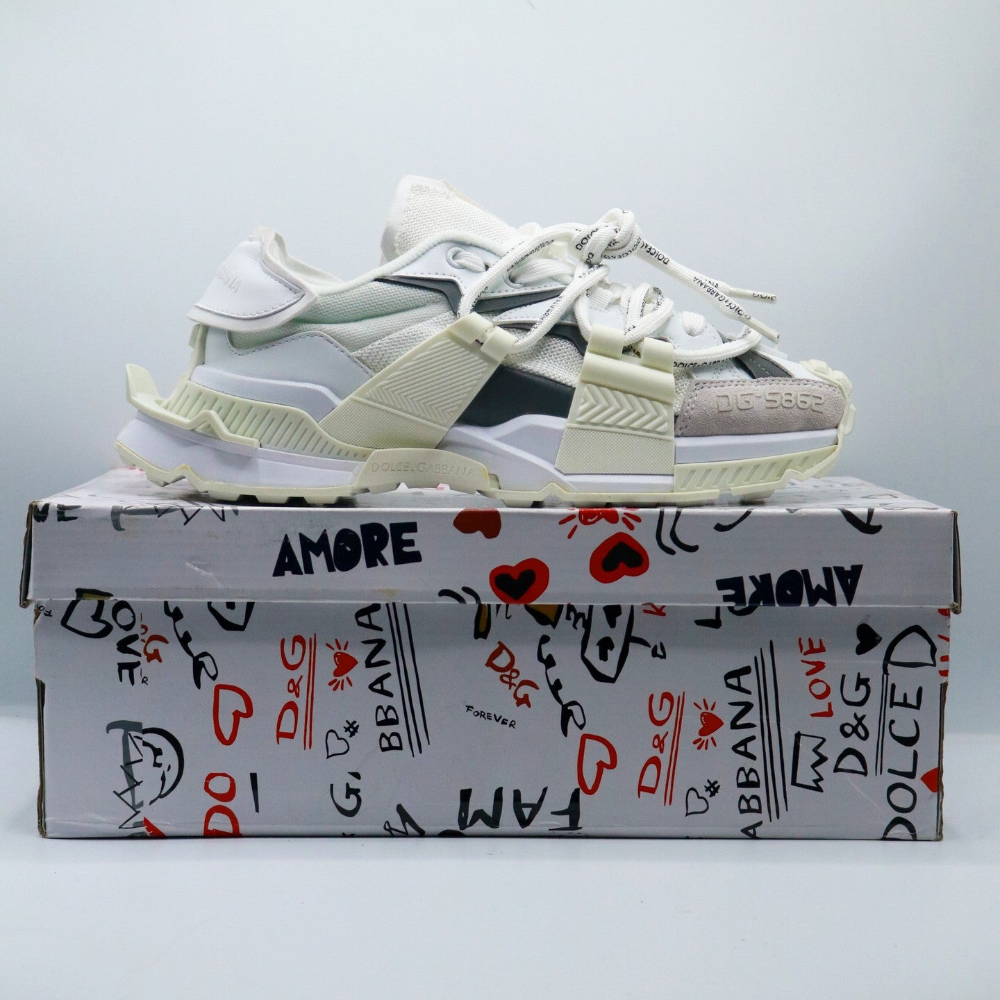 D&G Mixed Materials Space Sneaker 'White'