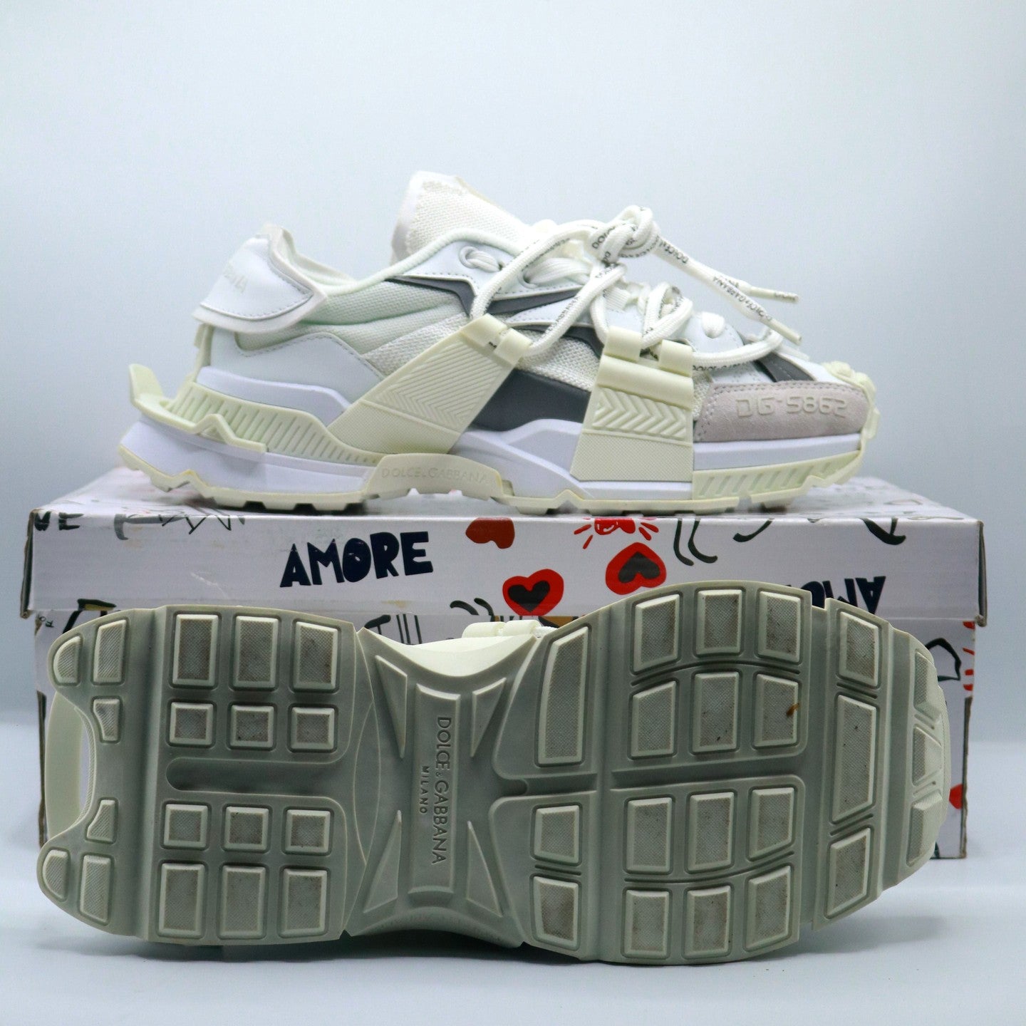 D&G Mixed Materials Space Sneaker 'White'